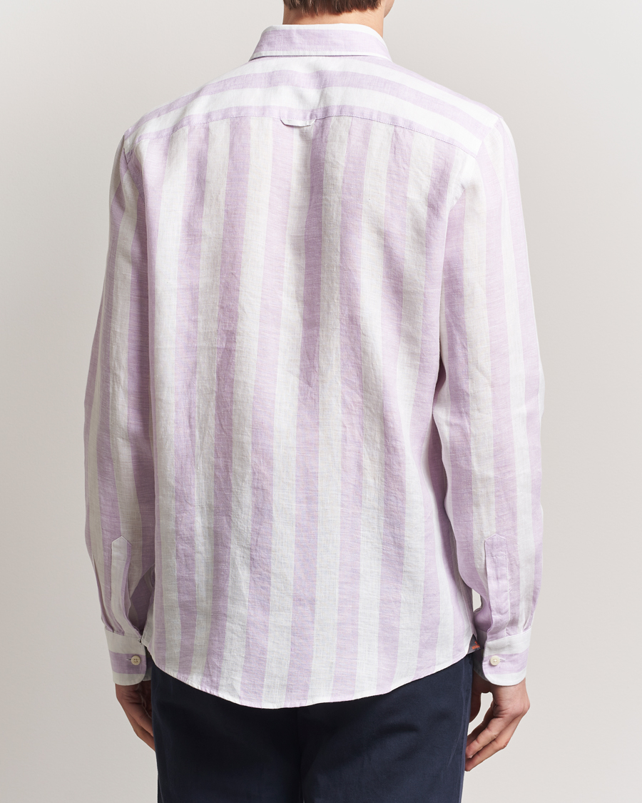 Homme | Chemises | Morris | Douglas Striped Linen Shirt Purple