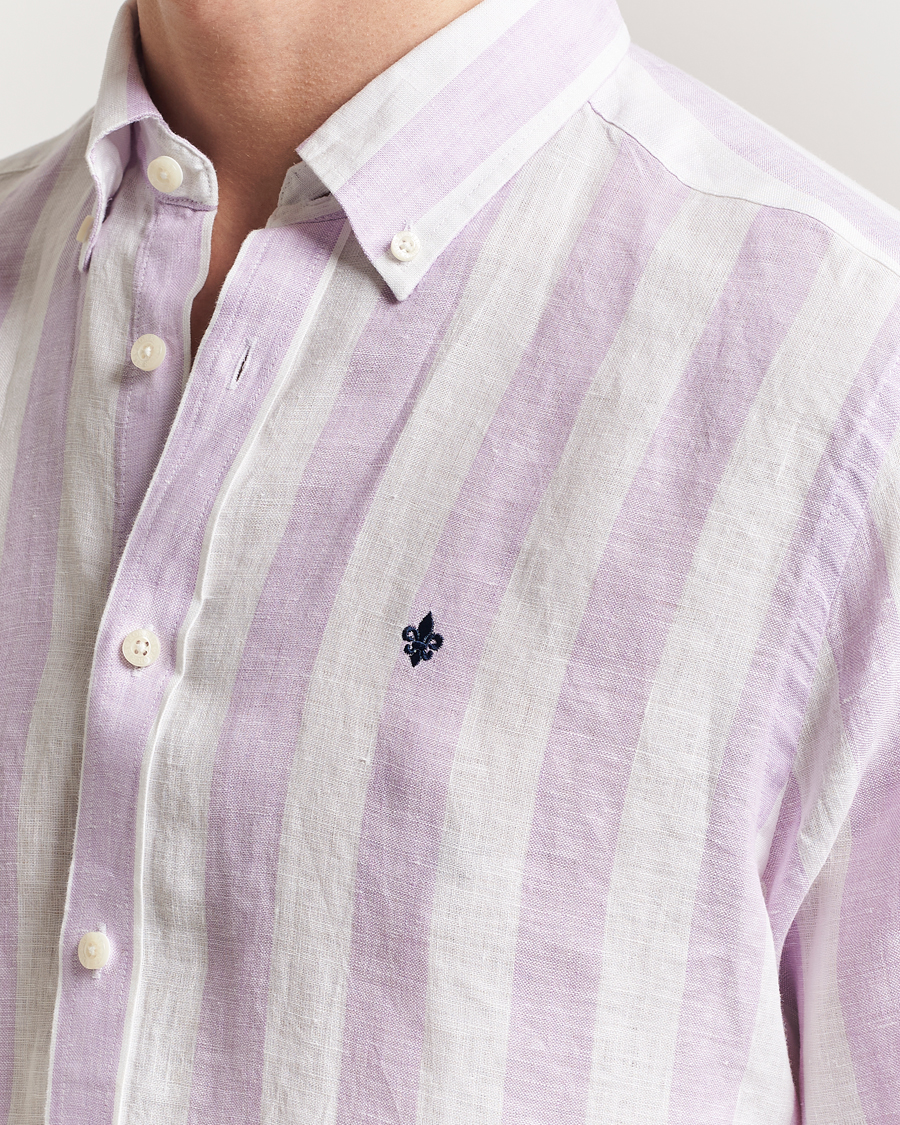 Homme | Chemises | Morris | Douglas Striped Linen Shirt Purple