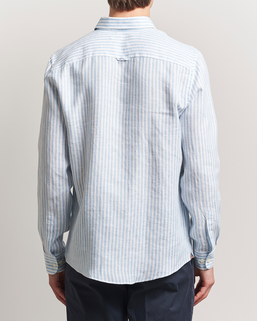 Homme | Chemises | Morris | Douglas Striped Linen Shirt Light Blue
