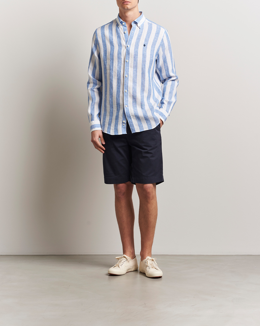 Homme | Chemises | Morris | Douglas Striped Linen Shirt Blue