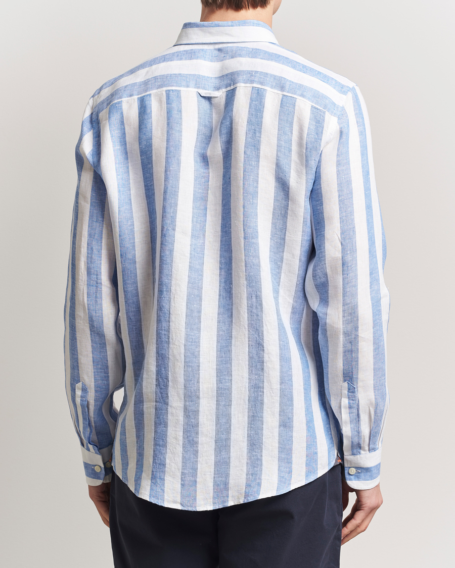Homme | Chemises | Morris | Douglas Striped Linen Shirt Blue