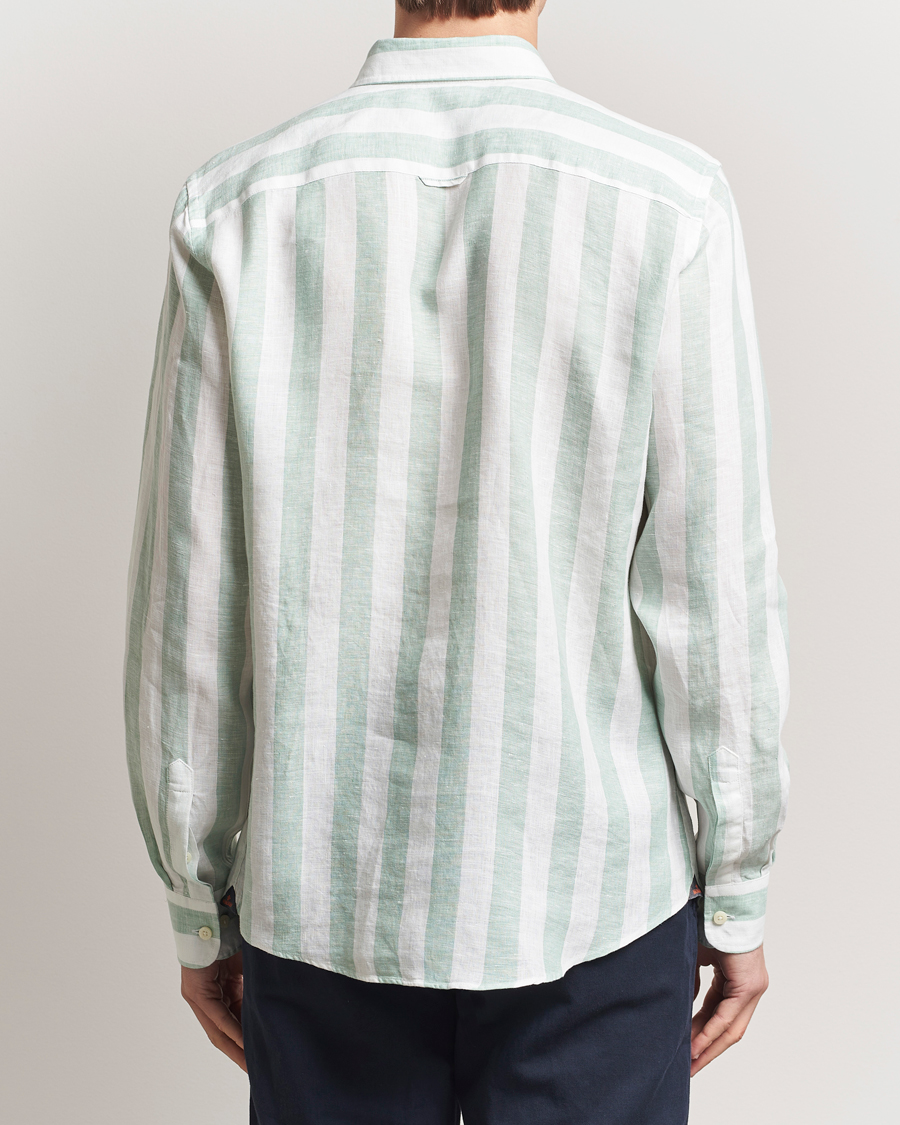 Homme | Chemises | Morris | Douglas Striped Linen Shirt Light Green