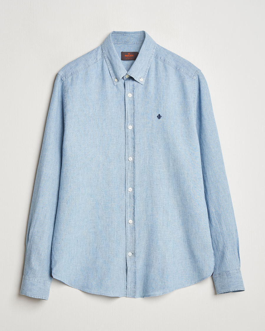 Homme | Chemises | Morris | Linen Indigo Shirt Light Blue