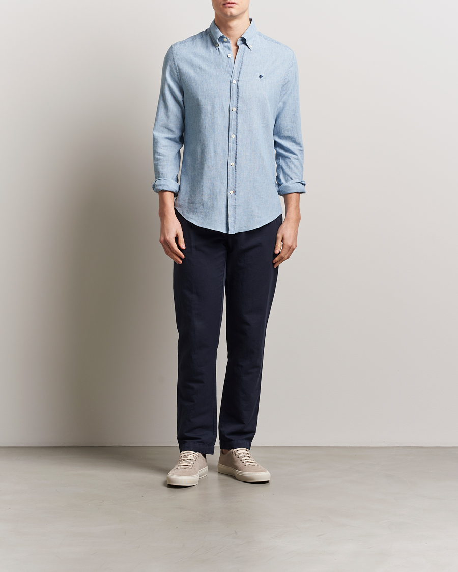 Homme | Chemises | Morris | Linen Indigo Shirt Light Blue
