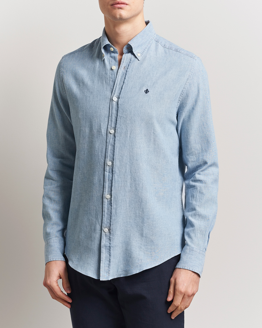 Homme | Chemises | Morris | Linen Indigo Shirt Light Blue