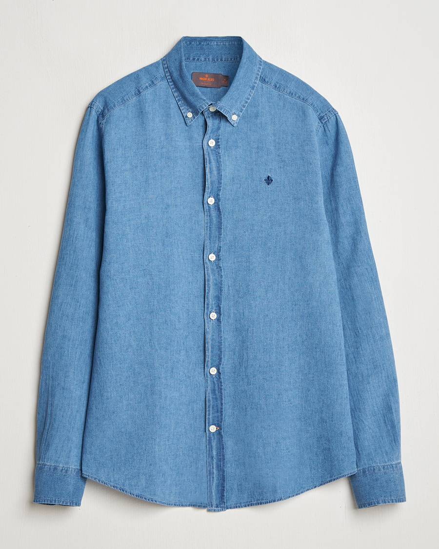 Homme | Chemises | Morris | Linen Indigo Shirt Dark Blue