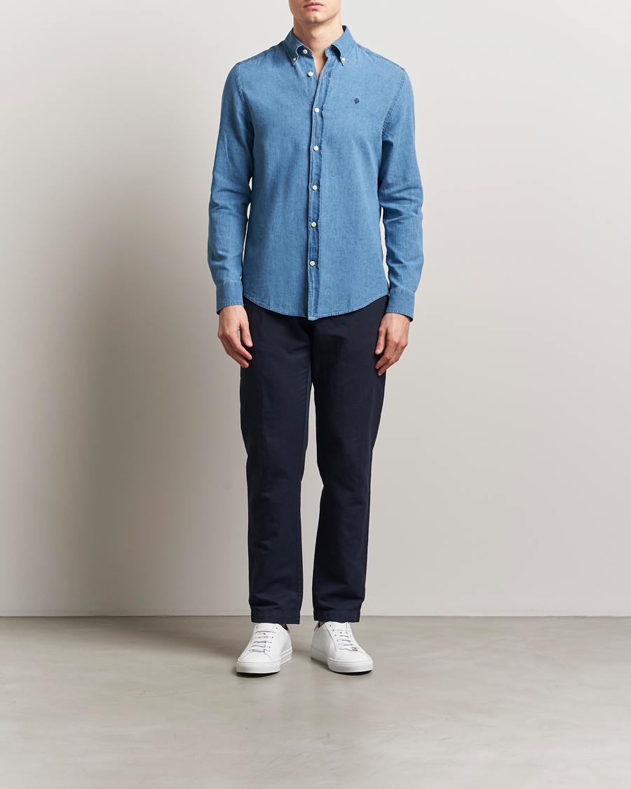 Homme | Chemises | Morris | Linen Indigo Shirt Dark Blue