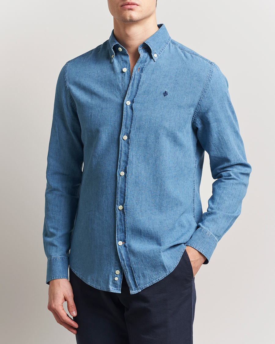 Homme | Chemises | Morris | Linen Indigo Shirt Dark Blue