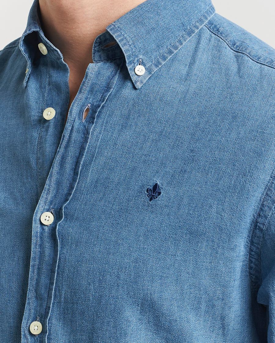 Homme | Chemises | Morris | Linen Indigo Shirt Dark Blue