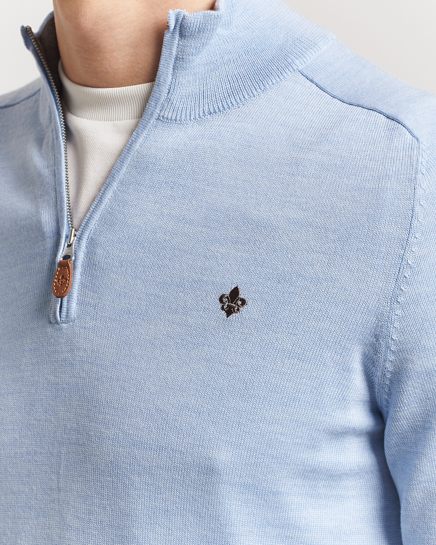 Homme | Pulls Et Tricots | Morris | John Merino Half Zip Light Blue