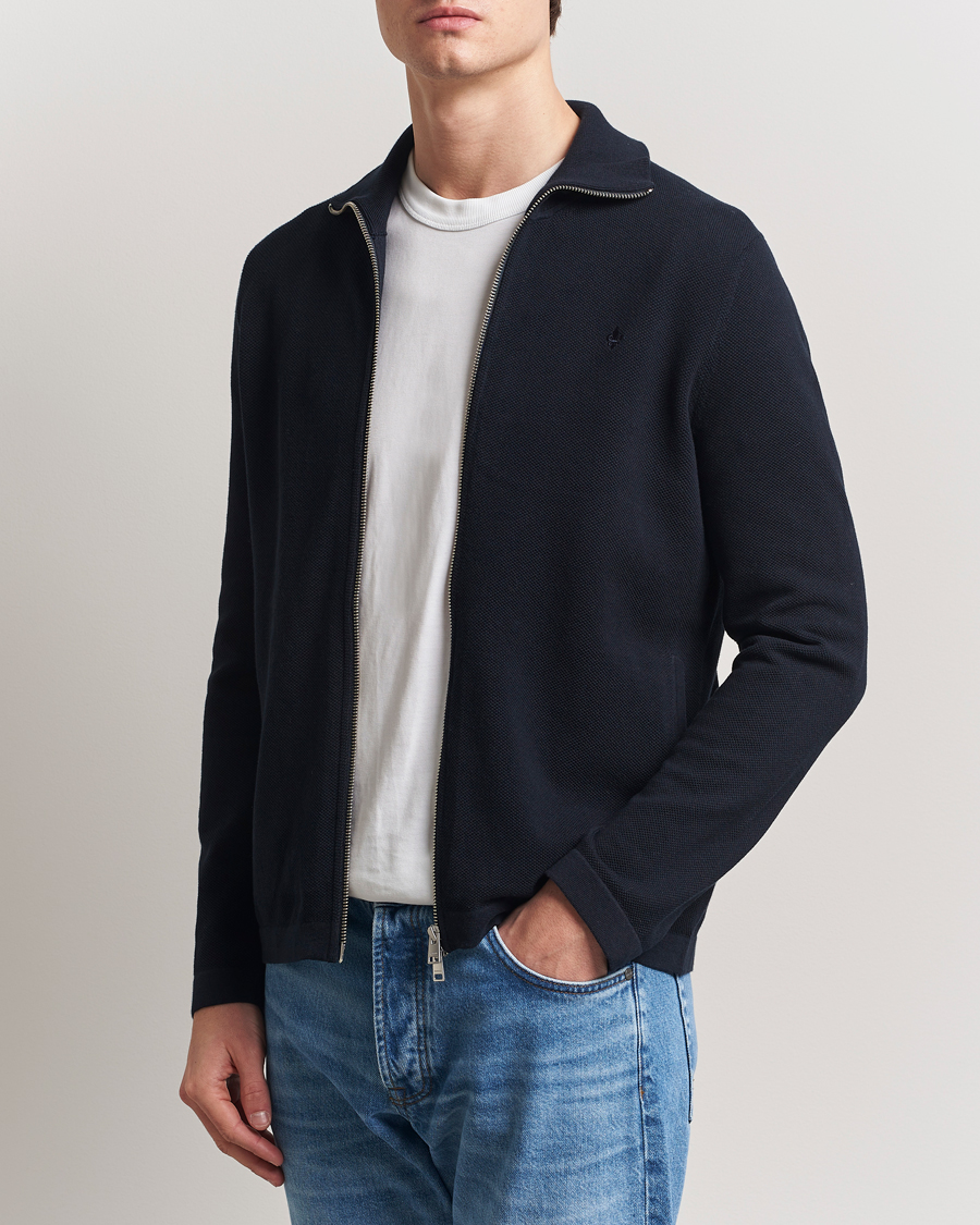Homme | Pulls Et Tricots | Morris | Jake Zip Cardigan Dark Blue