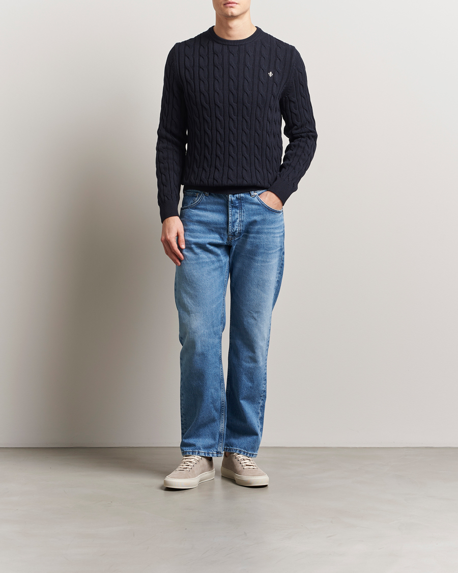Homme | Pulls Et Tricots | Morris | Ethan Cable O-Neck Old Blue