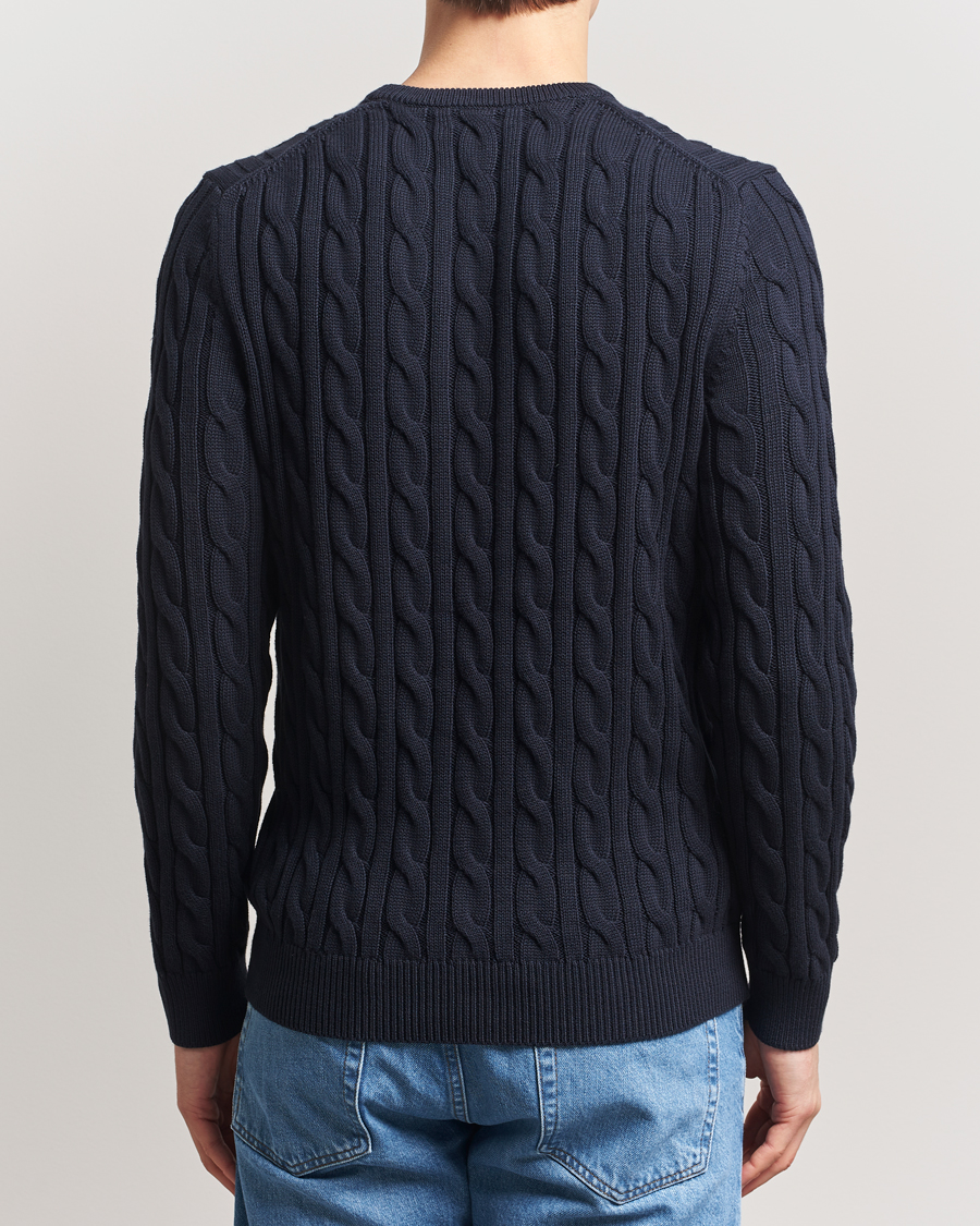 Homme | Pulls Et Tricots | Morris | Ethan Cable O-Neck Old Blue
