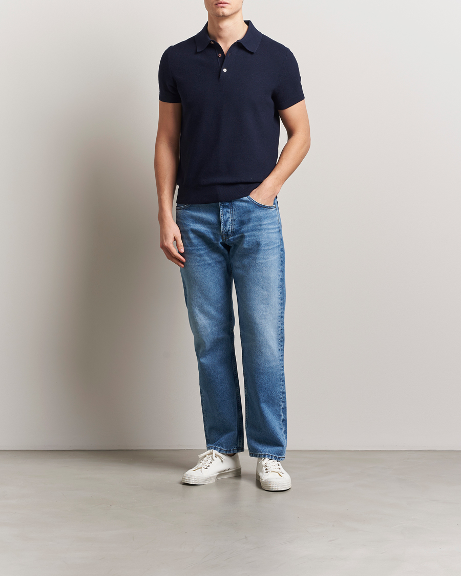 Homme | Polos | Morris | Walter Knitted Polo Navy