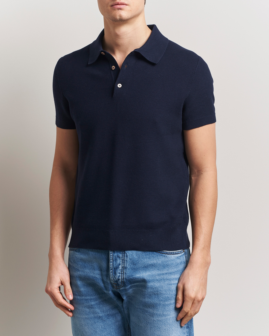 Homme | Polos | Morris | Walter Knitted Polo Navy