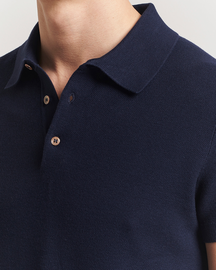 Homme | Polos | Morris | Walter Knitted Polo Navy