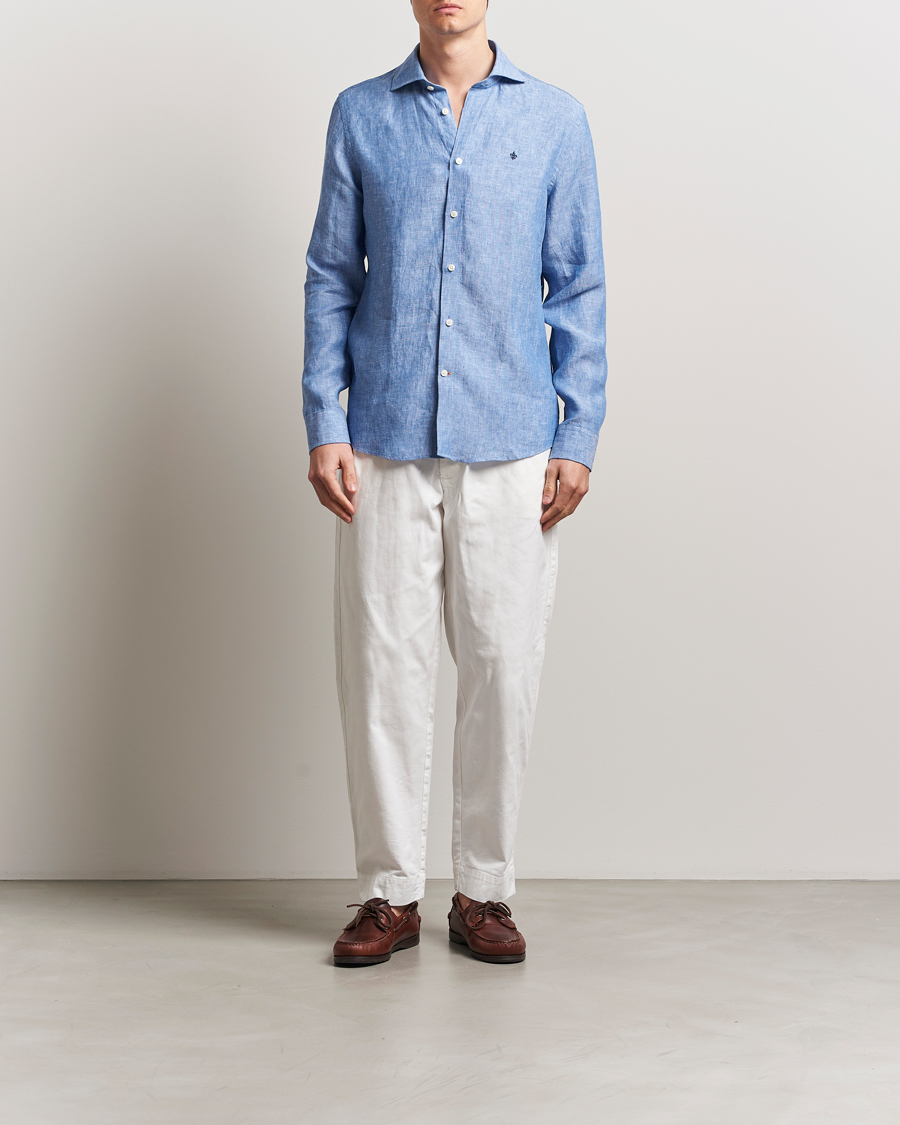 Homme | Chemises | Morris | Slim Fit Linen Shirt Blue