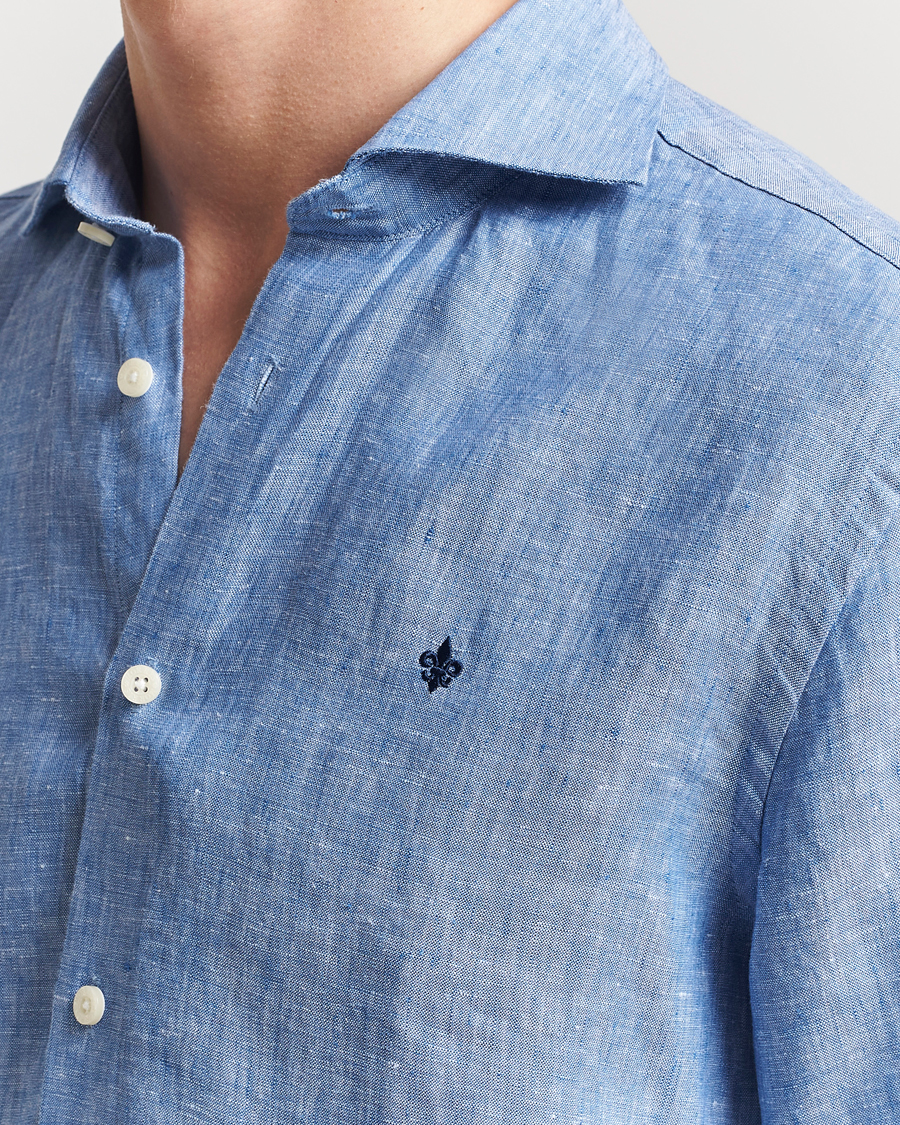 Homme | Chemises | Morris | Slim Fit Linen Shirt Blue