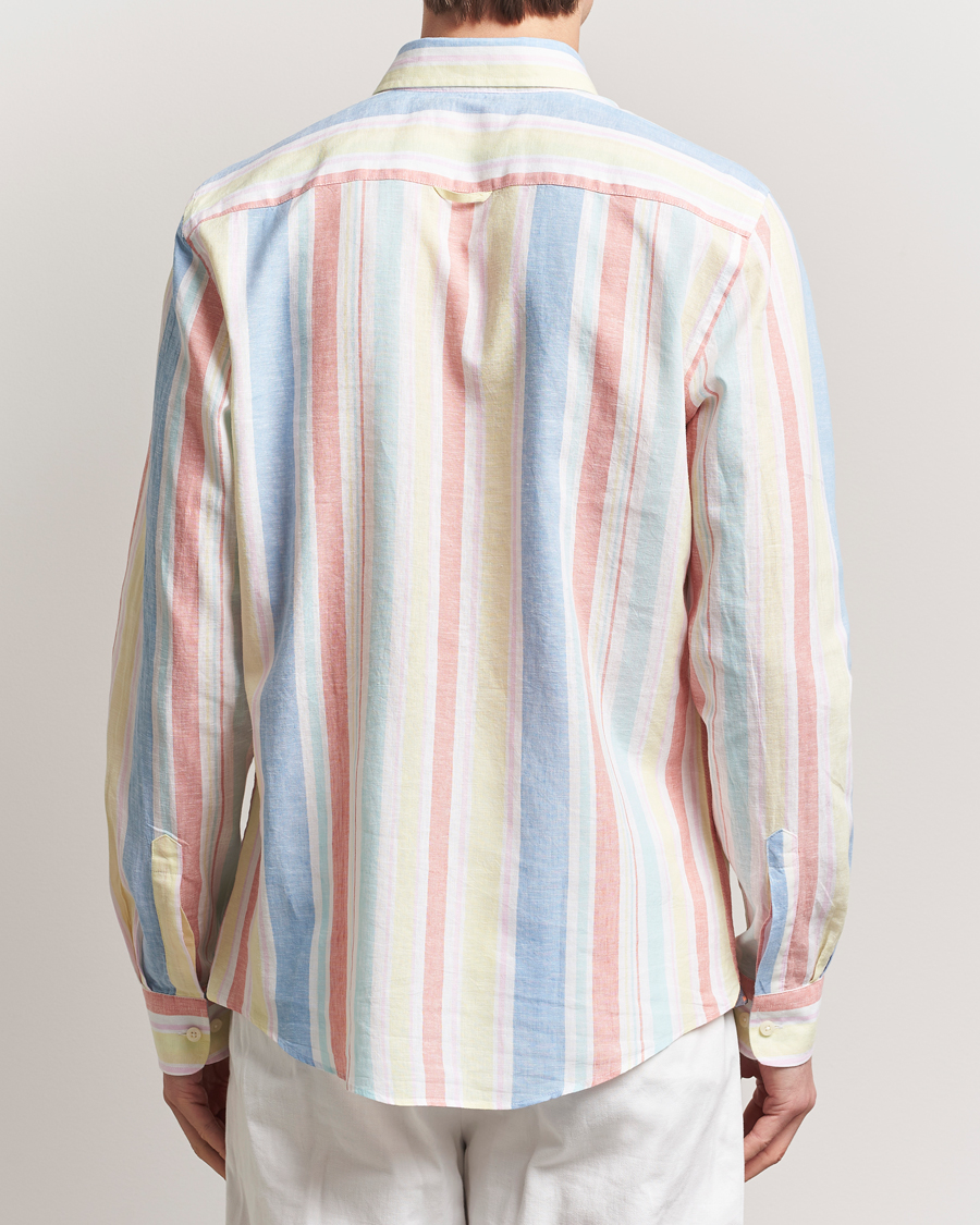 Homme | Chemises | Morris | Happy Linen Striped Shirt Yellow