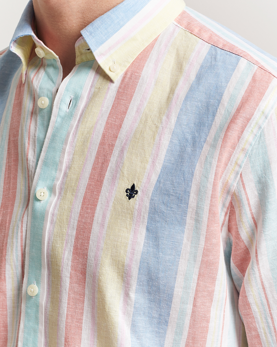 Homme | Chemises | Morris | Happy Linen Striped Shirt Yellow