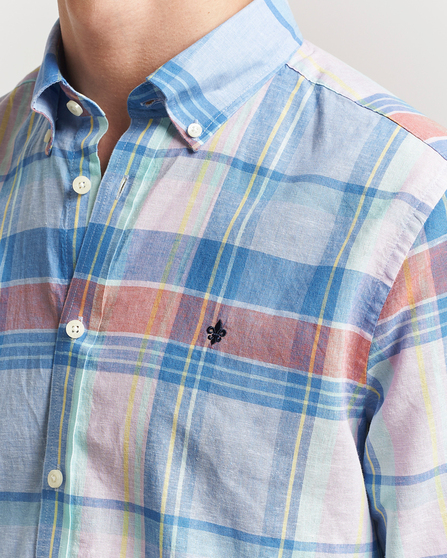 Homme | Chemises | Morris | Happy Linen Checked Shirt Blue