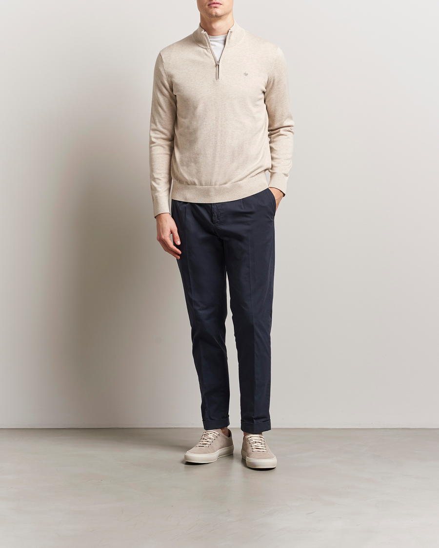 Homme | Pulls Et Tricots | Morris | Riley Cotton Half Zip Khaki