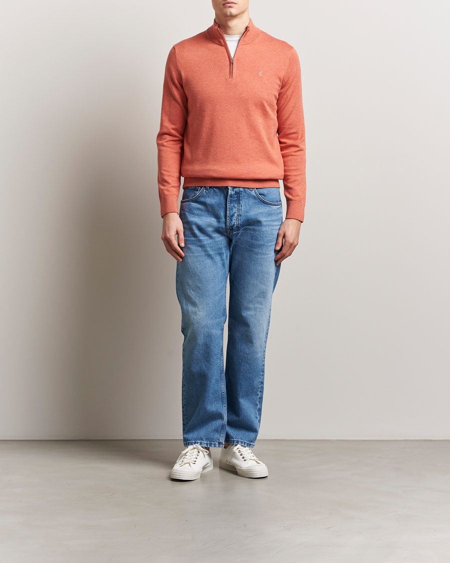 Homme | Pulls Et Tricots | Morris | Riley Cotton Half Zip Orange