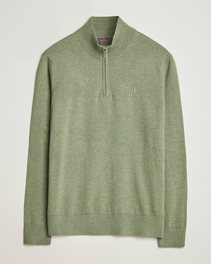 Homme | Pulls Et Tricots | Morris | Riley Cotton Half Zip Olive
