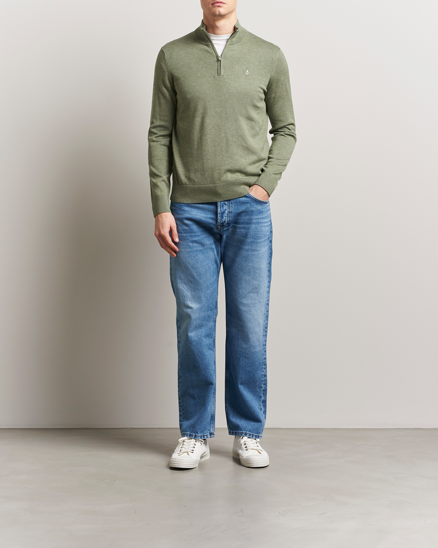 Homme | Pulls Et Tricots | Morris | Riley Cotton Half Zip Olive