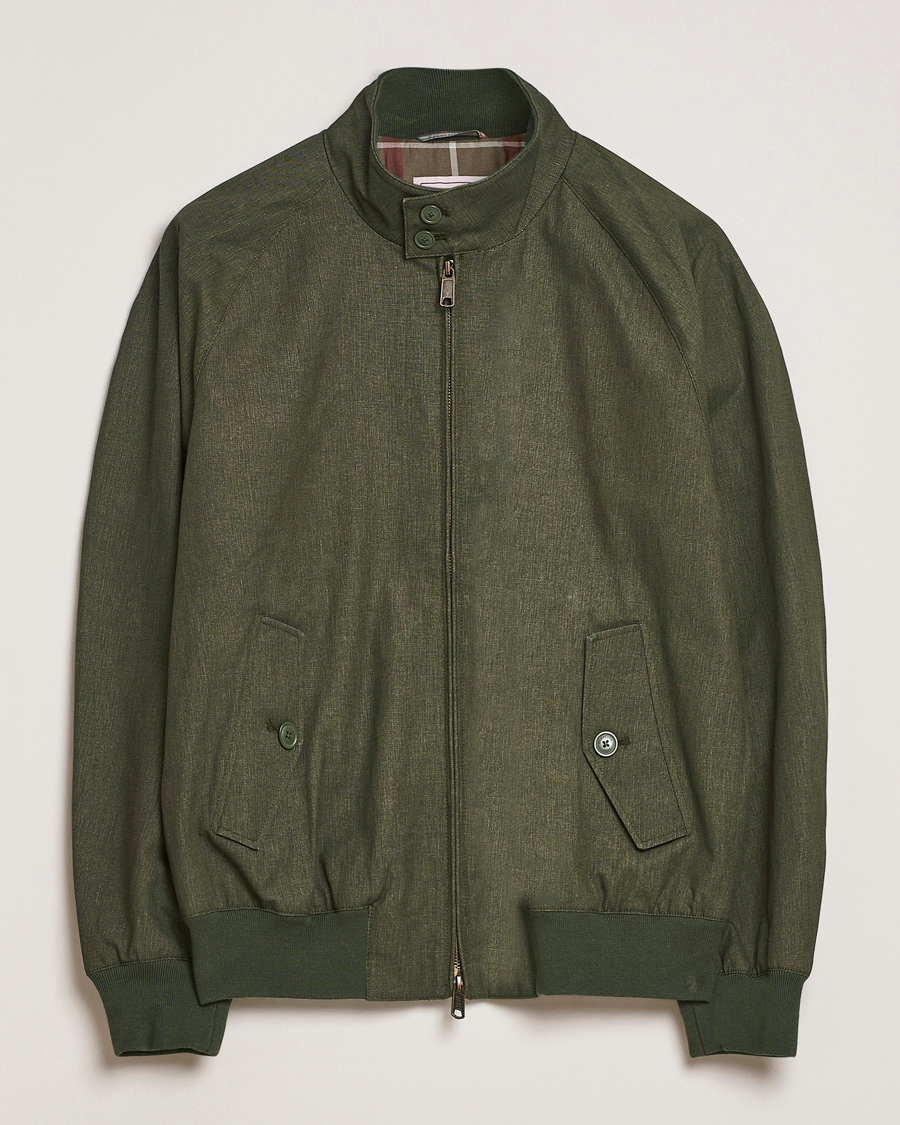 Homme | Manteaux Et Vestes | Baracuta | Tent Cloth Coated Cotton/Linen G9 Jacket Green