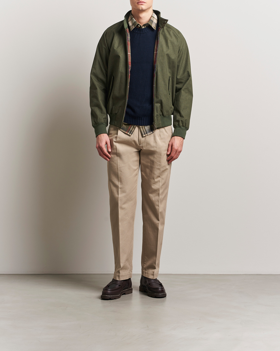 Homme | Manteaux Et Vestes | Baracuta | Tent Cloth Coated Cotton/Linen G9 Jacket Green