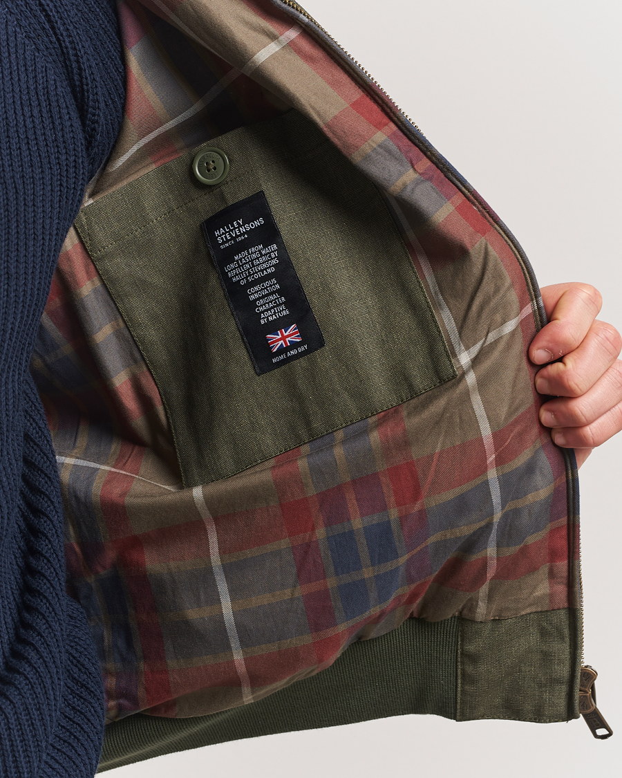 Homme | Manteaux Et Vestes | Baracuta | Tent Cloth Coated Cotton/Linen G9 Jacket Green