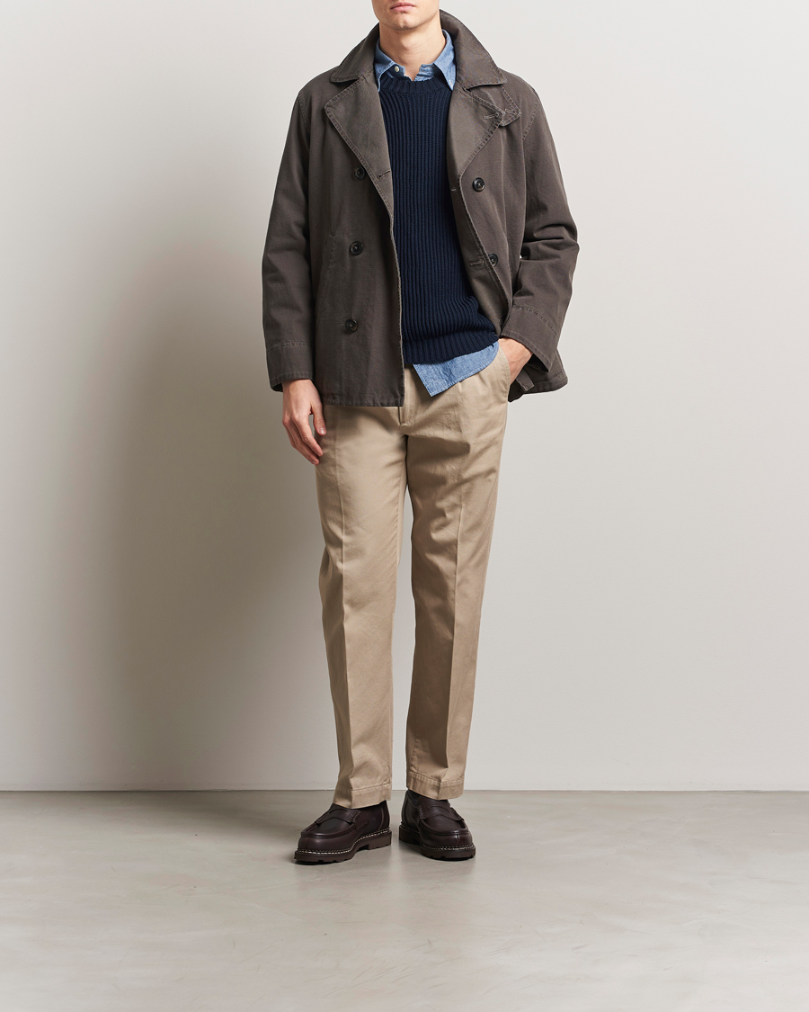 Homme | Manteaux Et Vestes | Baracuta | Garment Dyed Canvas Peacoat Faded Black