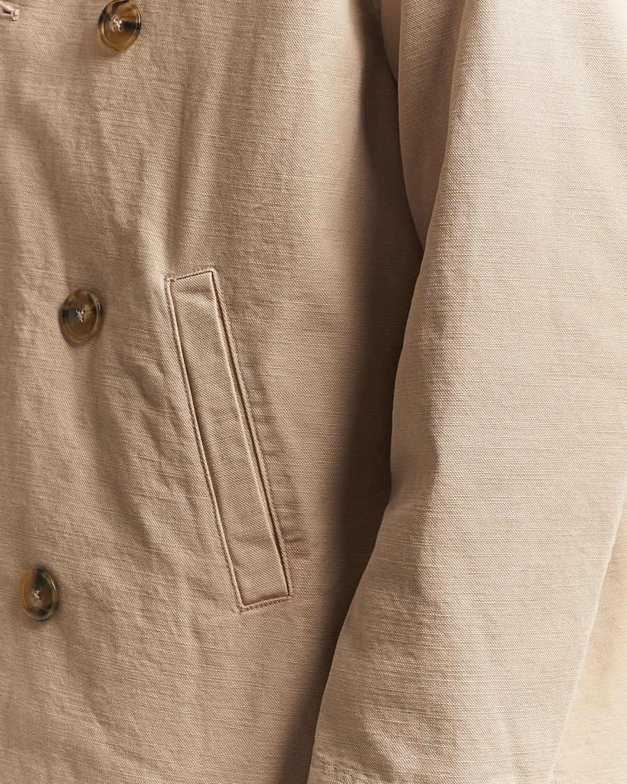 Homme | Manteaux Et Vestes | Baracuta | Garment Dyed Canvas Peacoat British Khaki