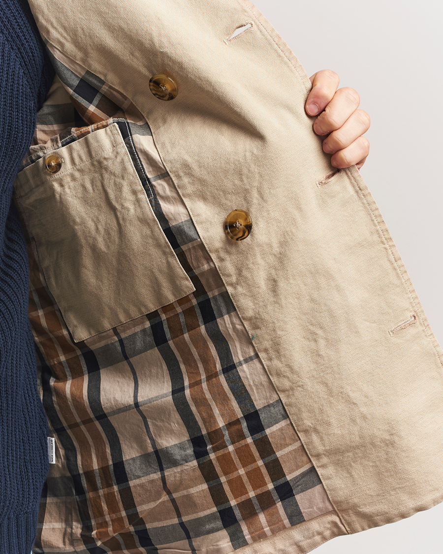 Homme | Manteaux Et Vestes | Baracuta | Garment Dyed Canvas Peacoat British Khaki