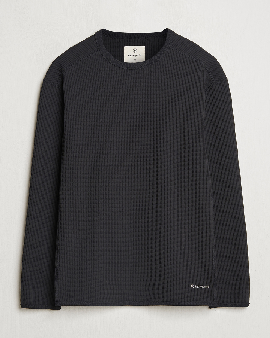 Homme | T-shirts | Snow Peak | Dry Waffle Long Sleeve T-Shirt Black