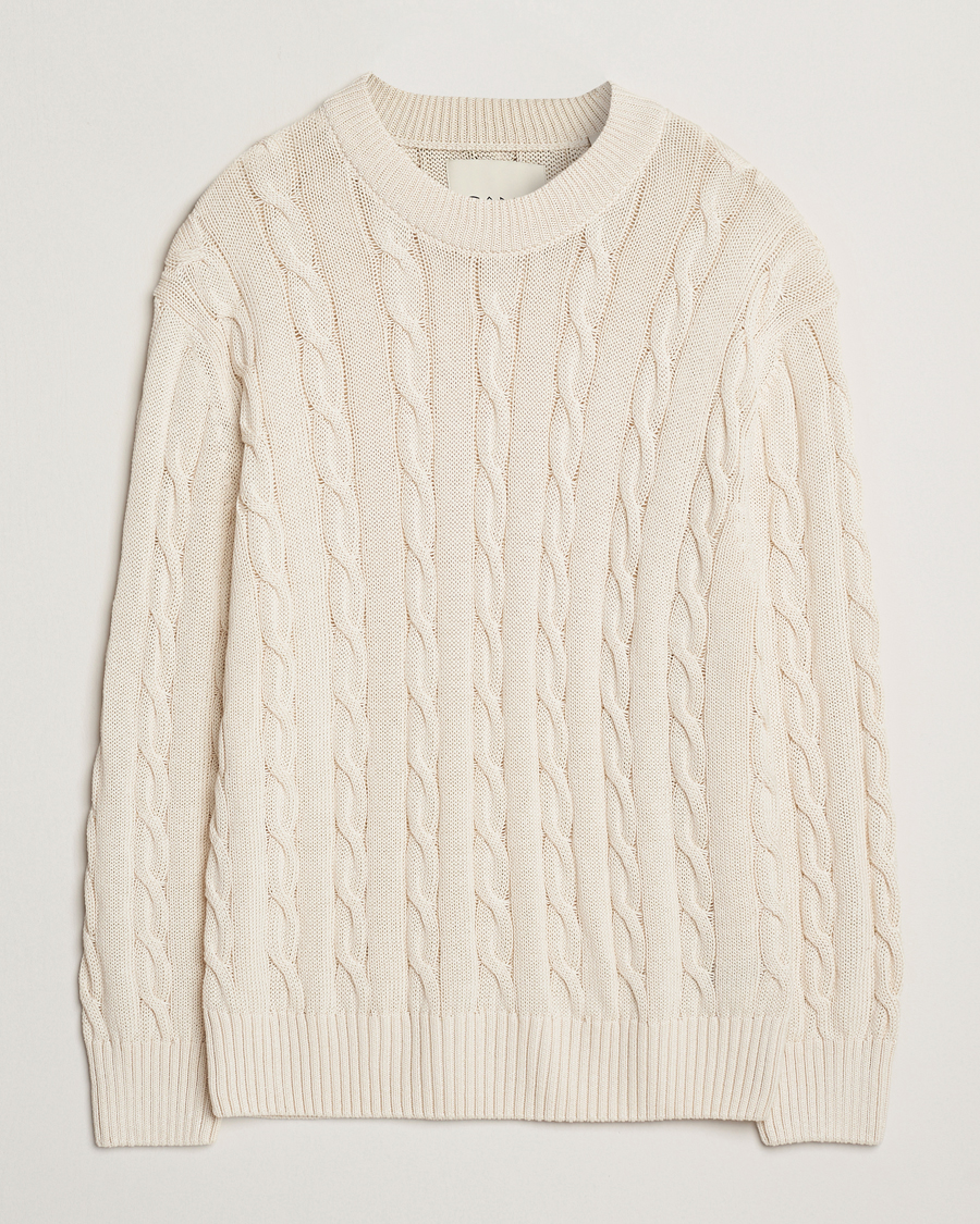 Homme | Pulls Et Tricots | GANT 240 Mulberry Street | Cable Crew Neck Sweater Cream