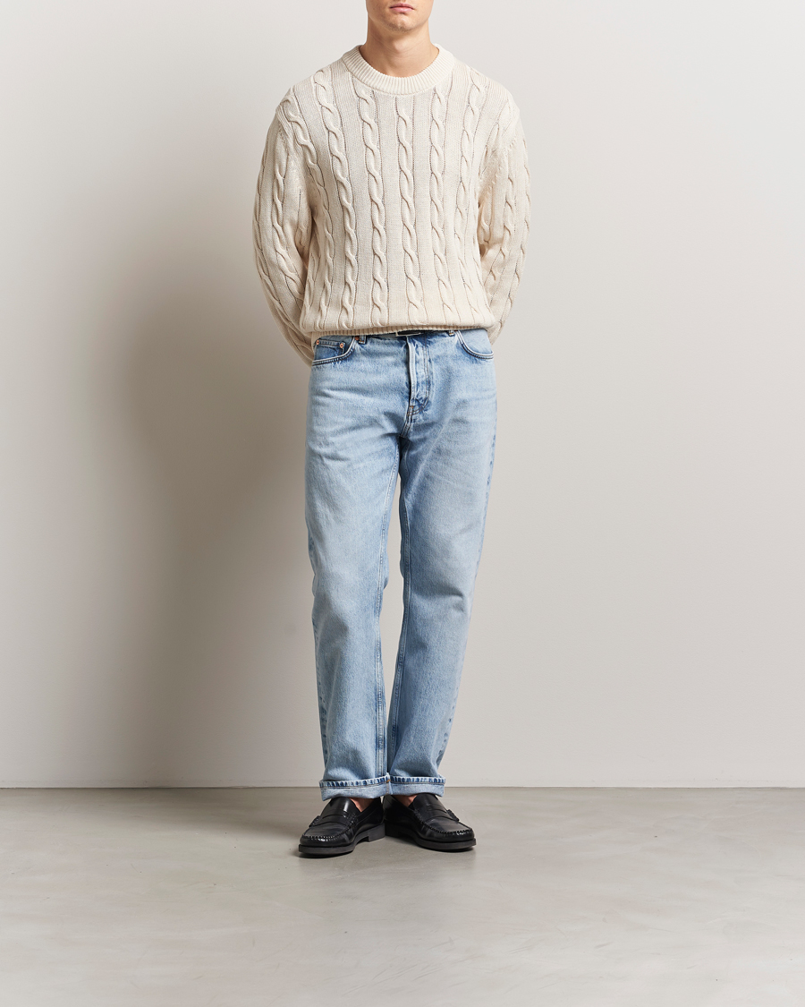 Homme | Pulls Et Tricots | GANT 240 Mulberry Street | Cable Crew Neck Sweater Cream