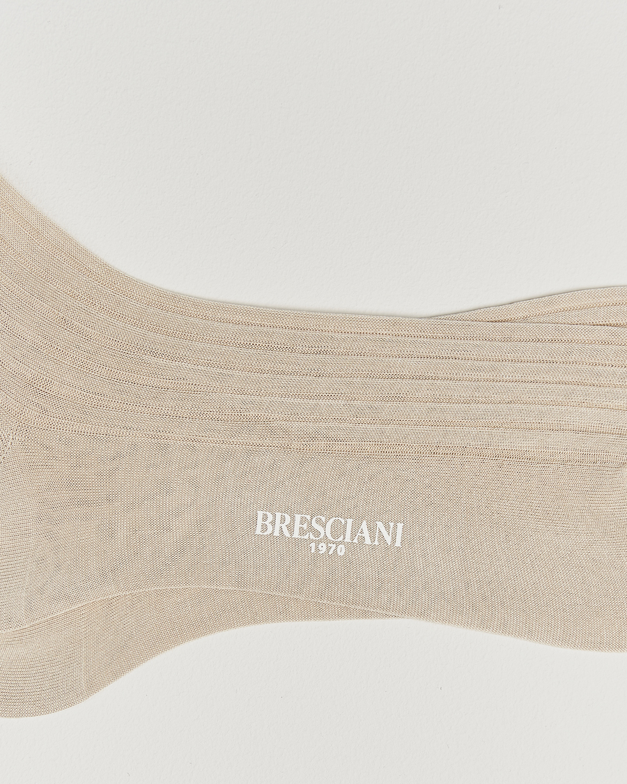 Homme | Sous-Vêtements Et Chaussettes | Bresciani | Cotton Ribbed Short Socks Light Beige