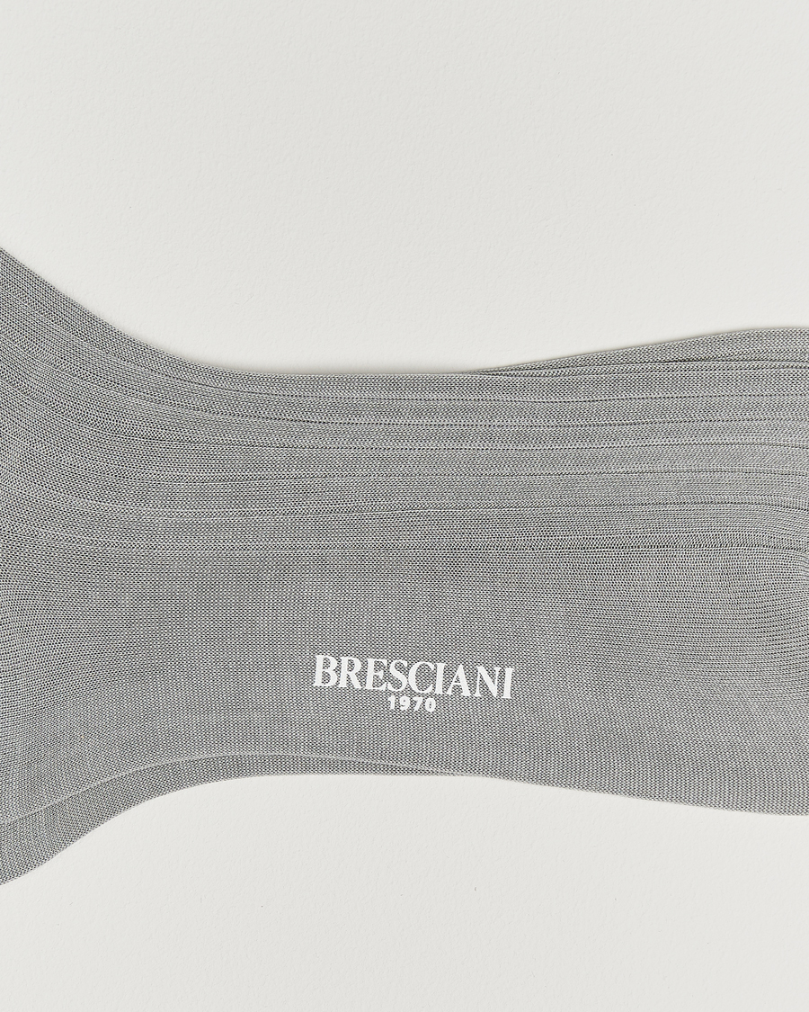 Homme | Sous-Vêtements Et Chaussettes | Bresciani | Cotton Ribbed Short Socks Light Grey Melange