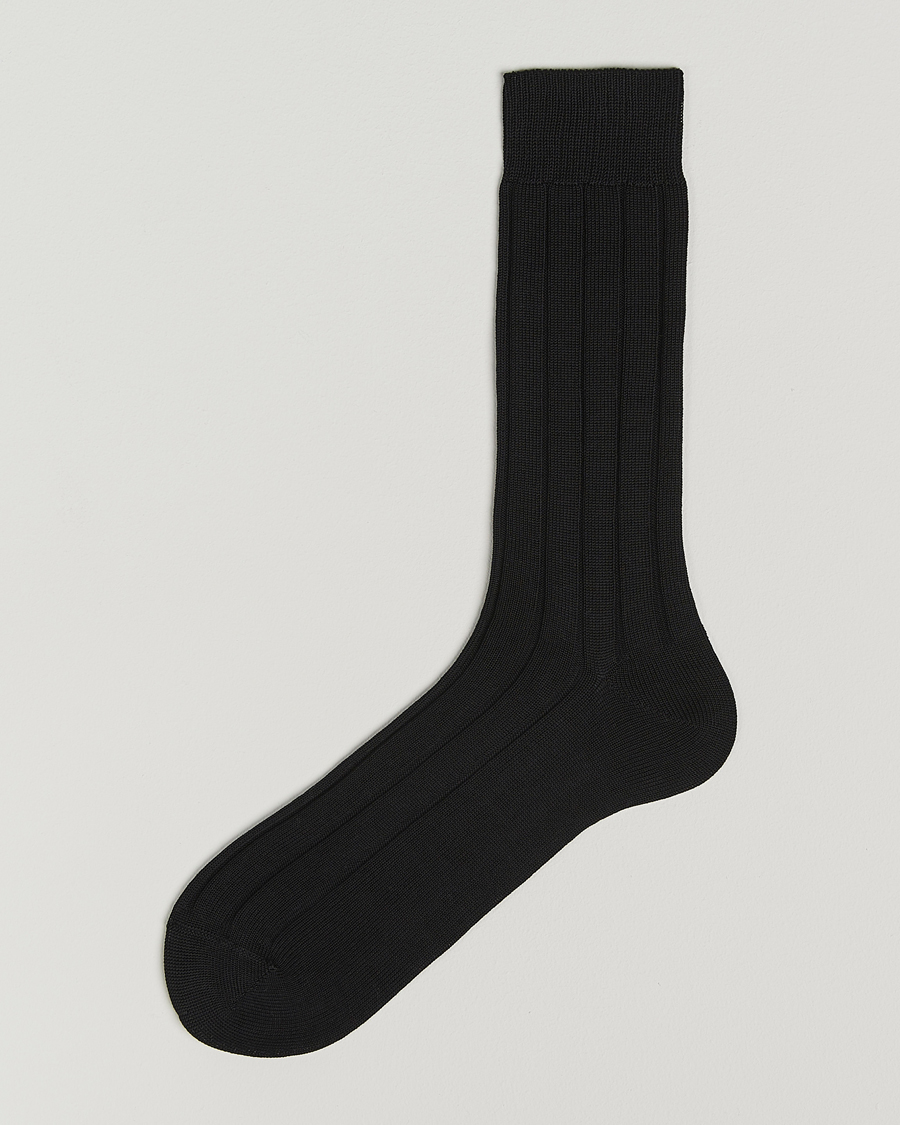 Homme | Sous-Vêtements Et Chaussettes | Bresciani | Wide Ribbed Cotton Socks Black
