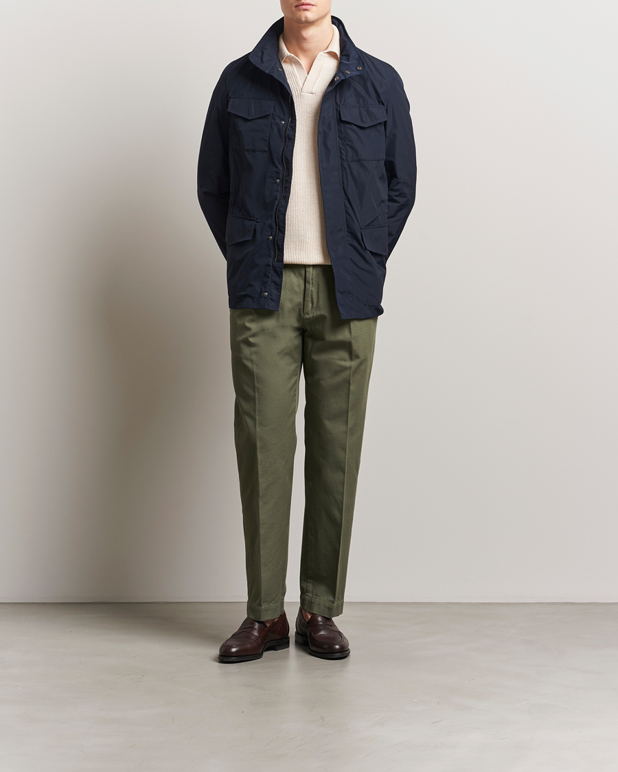 Homme | Manteaux Et Vestes | Incotex | Technical Nylon Field Jacket Navy