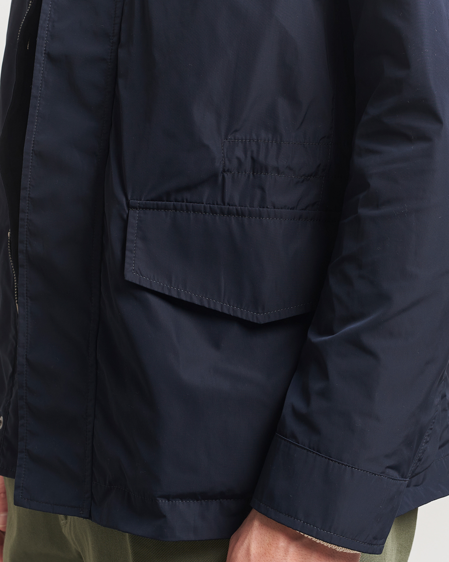 Homme | Manteaux Et Vestes | Incotex | Technical Nylon Field Jacket Navy