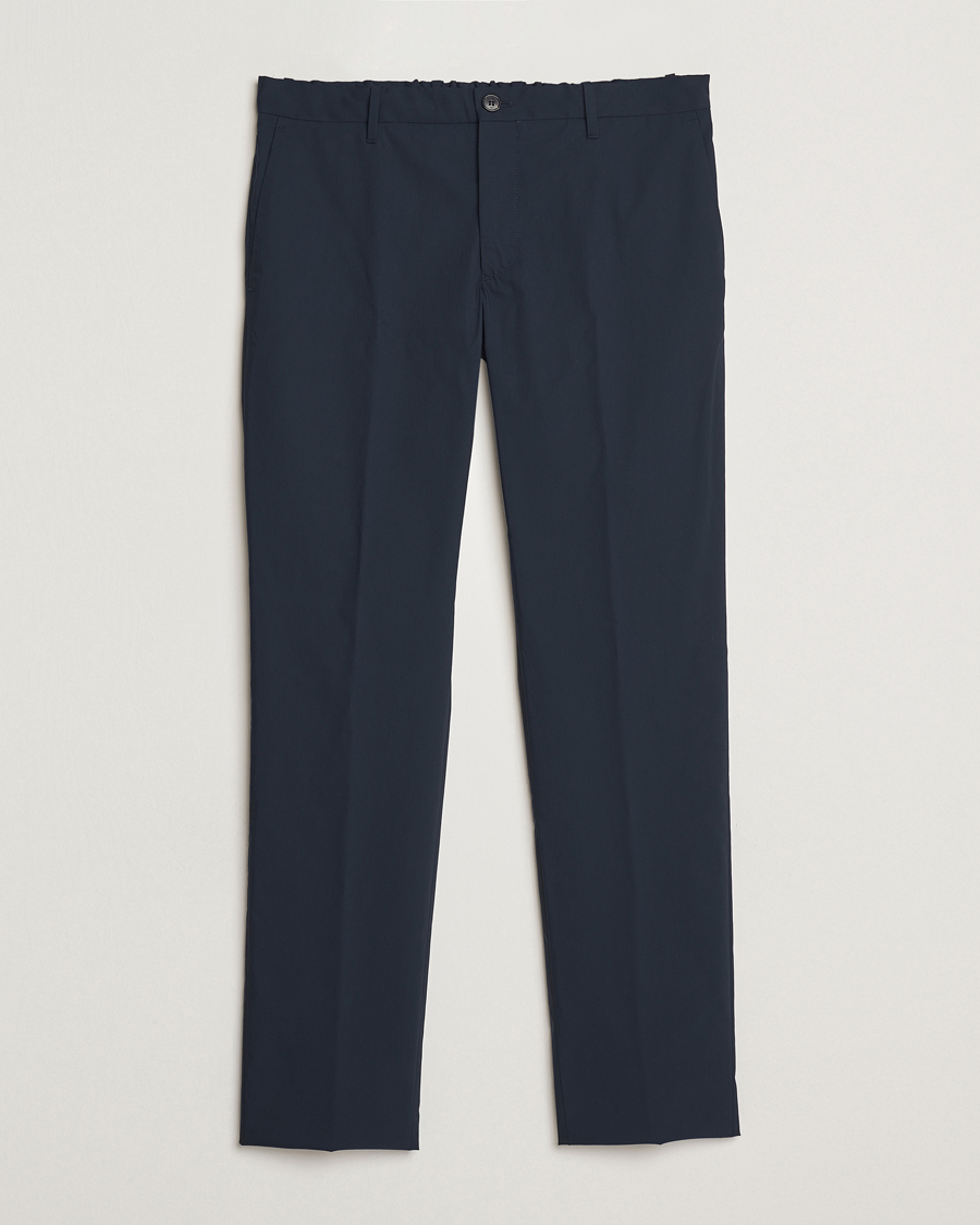 Homme | Pantalons | Incotex | Cotton Poplin Drawstring Pants Navy
