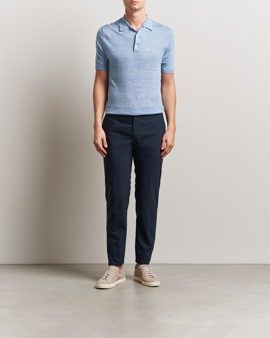 Homme | Pantalons | Incotex | Cotton Poplin Drawstring Pants Navy