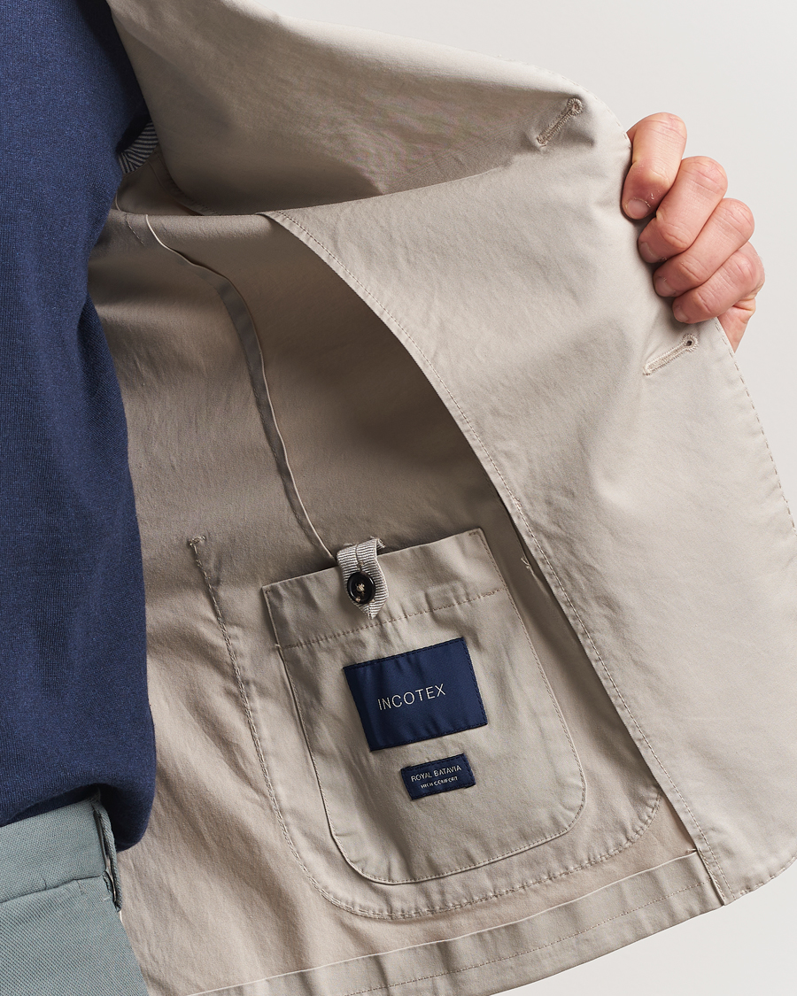Homme | Blazers | Incotex | Unconstructed Comfort Cotton Blazer Light Beige