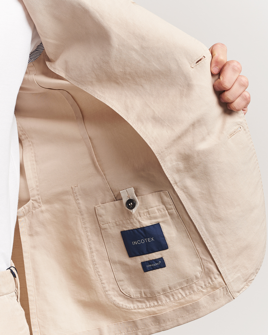 Homme | Blazers | Incotex | Unconstructed Chinolino Blazer Beige