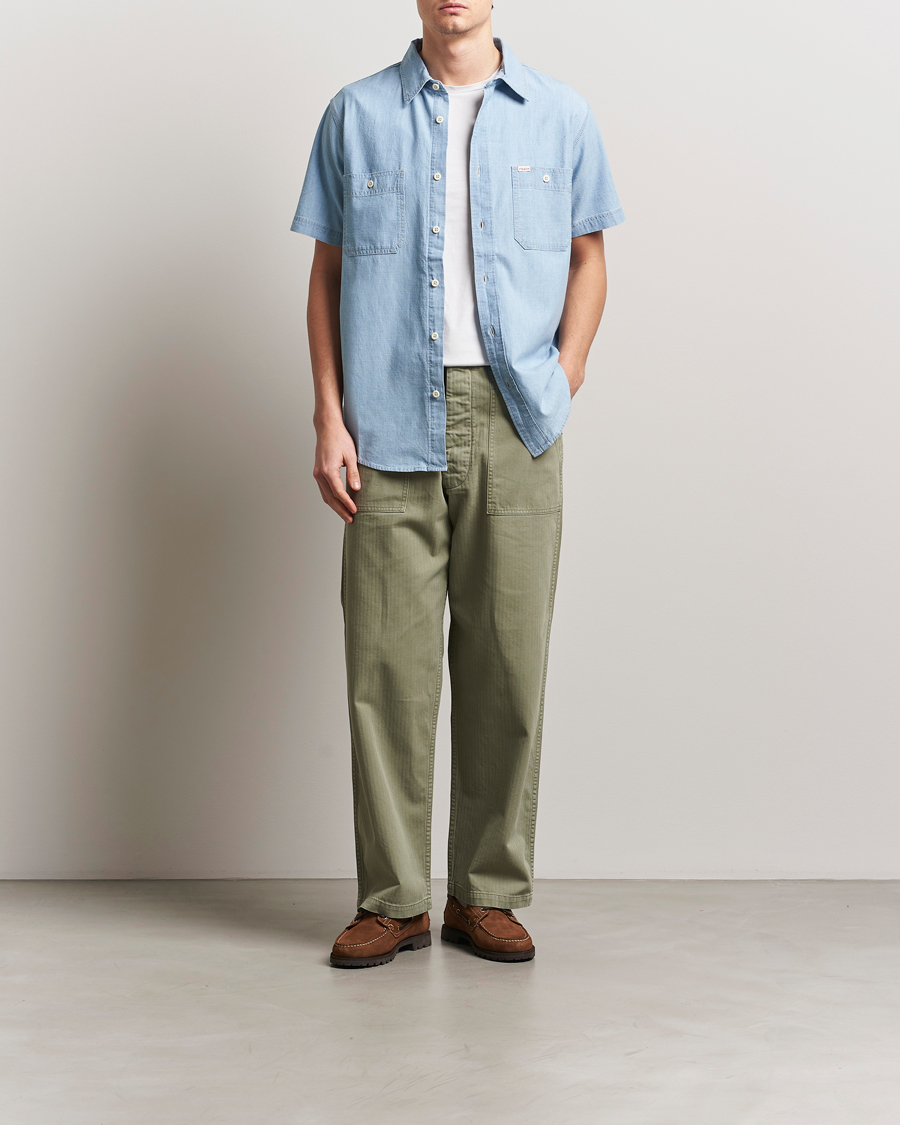 Homme | Chemises | Filson | Short Sleeve Chambray Shirt Light Indigo