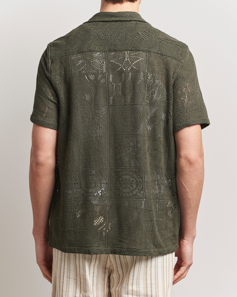 Homme | Chemises | LES DEUX | Hector Lace Short Sleeve Shirt Green