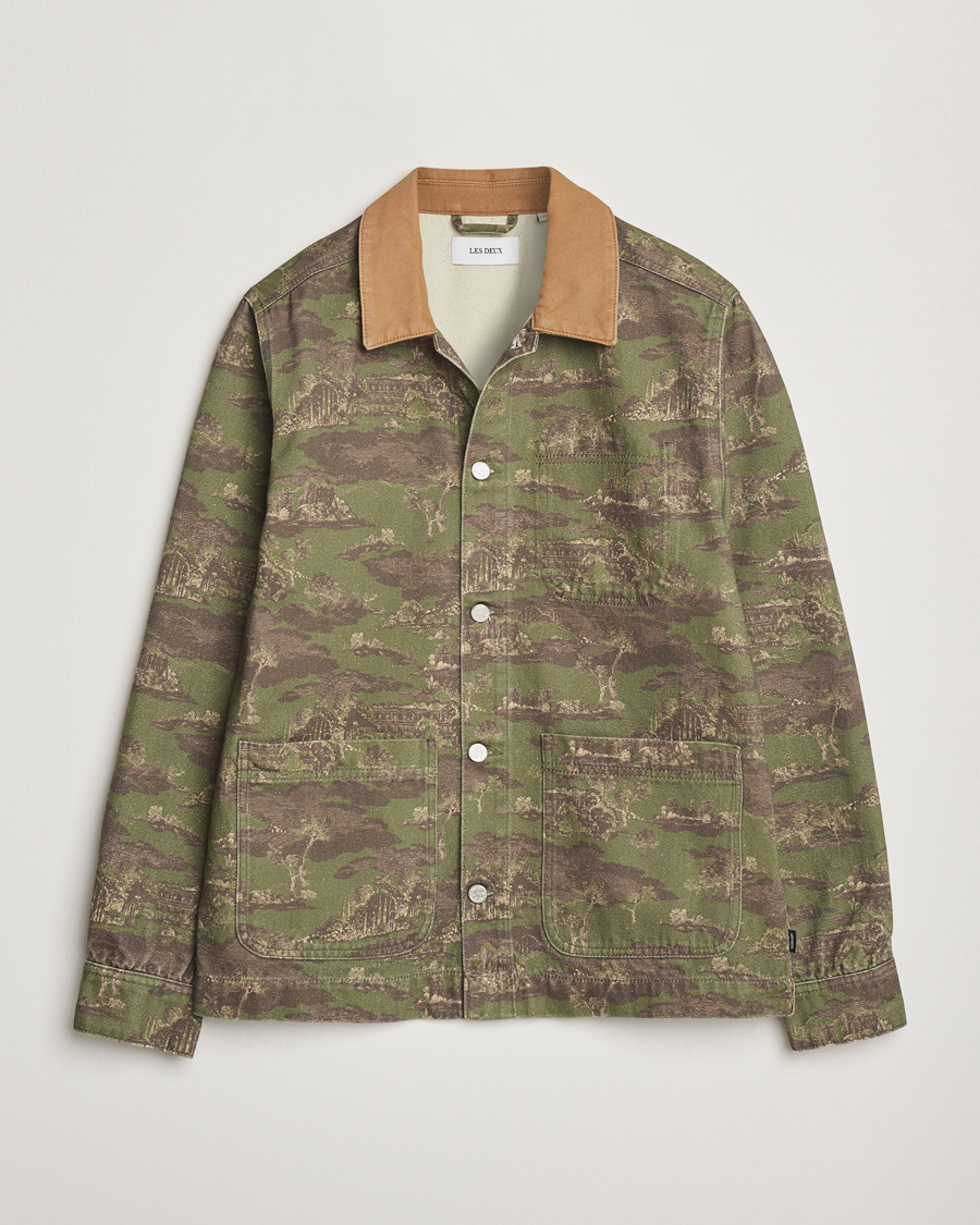 Homme | Chemises | LES DEUX | Layton AOP Denim Overshirt Camo